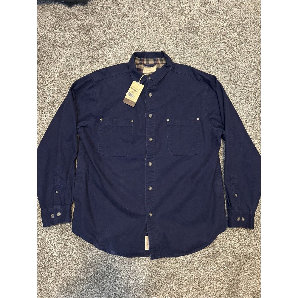 Northeast Outfitters Flannel Shirt Jacket Mens Shacket Large Blue Thick Workwear